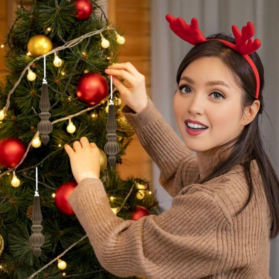 6 шт. флокированных рождественских шаров неправильной формы, небьющиеся рождественские шары, легкие праздничные подвесные украшения для рождественской елки, домашний декор