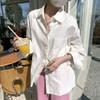 Весна Осень Длинные рукава Повседневные Белые Рубашки Женская Мода Однотонный Отложной Воротник Элегантный Свободный Блузка Женская Простая Застежка На Пуговицах Офисная Женская Рубашка 25417