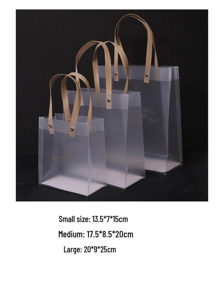 Frosted Transparent PVC Tote Bag - Waterproof Cosmetic Gift Packaging