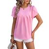 Summer Women's T-shirt Casual V-neck Chiffon Shirt Pod Sleeve Temperament Short Sleeve Top