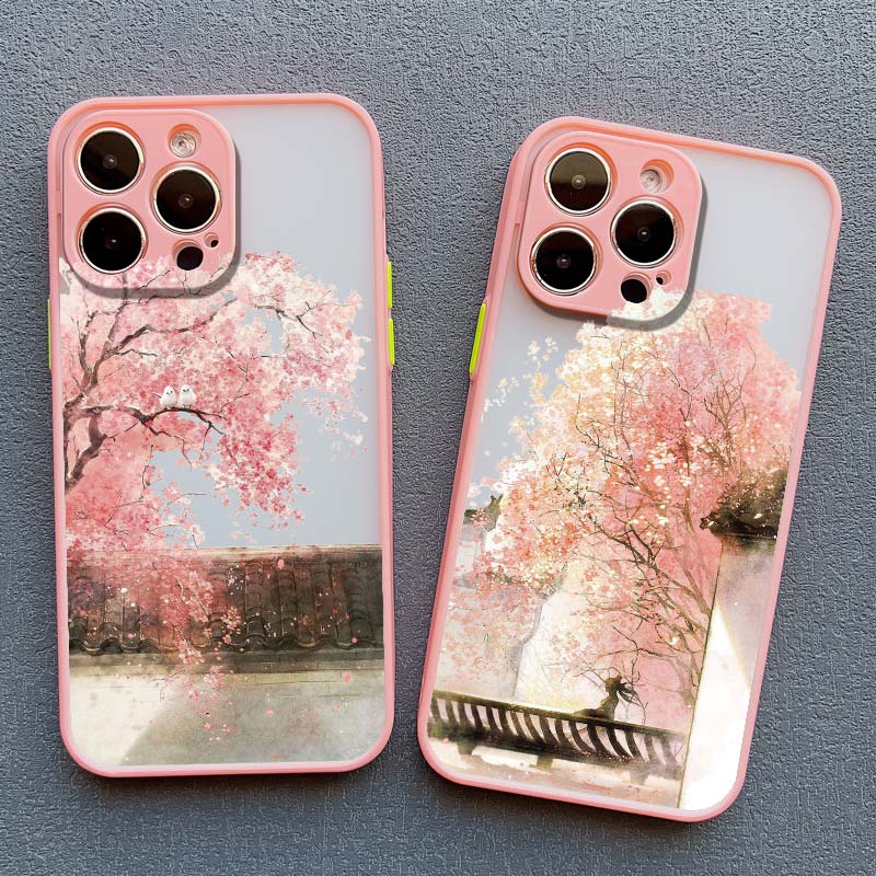 Розовый чехол для телефона с цветами персика для iphone 15 14 13 12 Pro Max Mini 11 16 14 Plus XR XS X 7 8 Plus SE 2020 Цветочный задний чехол Funda Capa