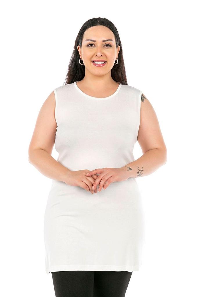 Женское стильное боди большого размера плюс размер с круглым вырезом на толстых бретелях из вискозы, длинное боди из норки