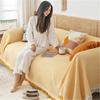 Double Sided Usable Sofa Cover High Quality Cotton Yarn Tassel Edge Anti Slip Cover Seasonal Universal Dust Slipcover Blankets