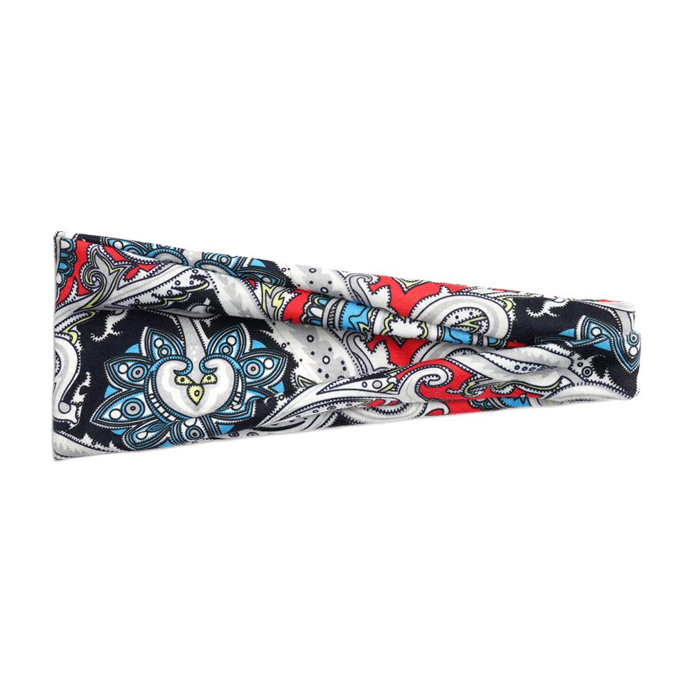 Женская спортивная повязка на голову, повязка на голову для йоги, впитывающий пот пояс, антиперспирант, широкий край, напечатанный платок, аксессуары для волос