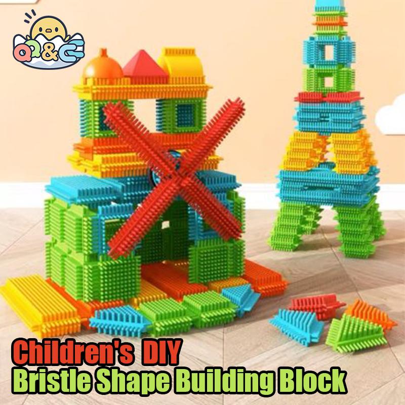 100Pcs Children's Bristle Shape Building Block Intellectual Modeling Interactive Parent-Child Assembly Diy Educational Brick Toy