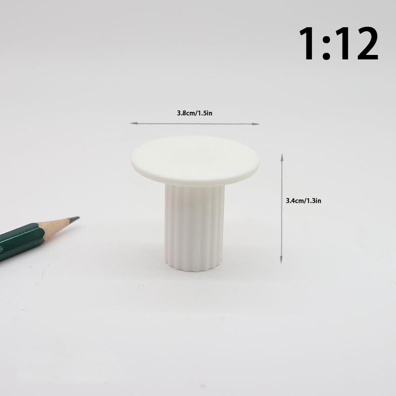 1 Piece 1/12 Dollhouse Mini Plush Sofa Chair Side Table Furniture Model Decor Simulation Single Person Sofa