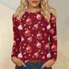 Long Sleeve Shirts For Women Cute Christmas Day Print Graphic Tees Blouses Casual Plus Size Basic Tops Pullover