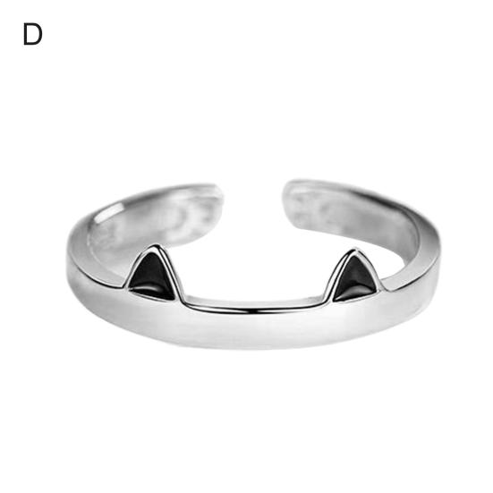 Кольцо для пары, кошачьи уши, покрытие, украшение, ювелирное изделие, регулируемое кольцо на палец для повседневного ношения