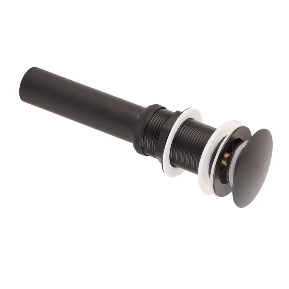 Push Button Drain Stopper Matte Black Vessel Sink Drain Easy Install Drain Assembly  Vanity Sink