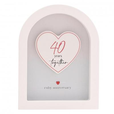 Памятная табличка Amore в форме арки 18 см - 40 лет