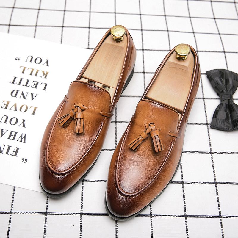 Осенние мокасины мужские Doudou британские деловые и повседневные кожаные туфли с одной педалью дышащие мужские туфли для молодых парикмахеров