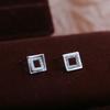 Diamond Square Geometric Stud Earrings for Women Simple and Cold Style Small Exquisite Fashionable and Versatile Earrings