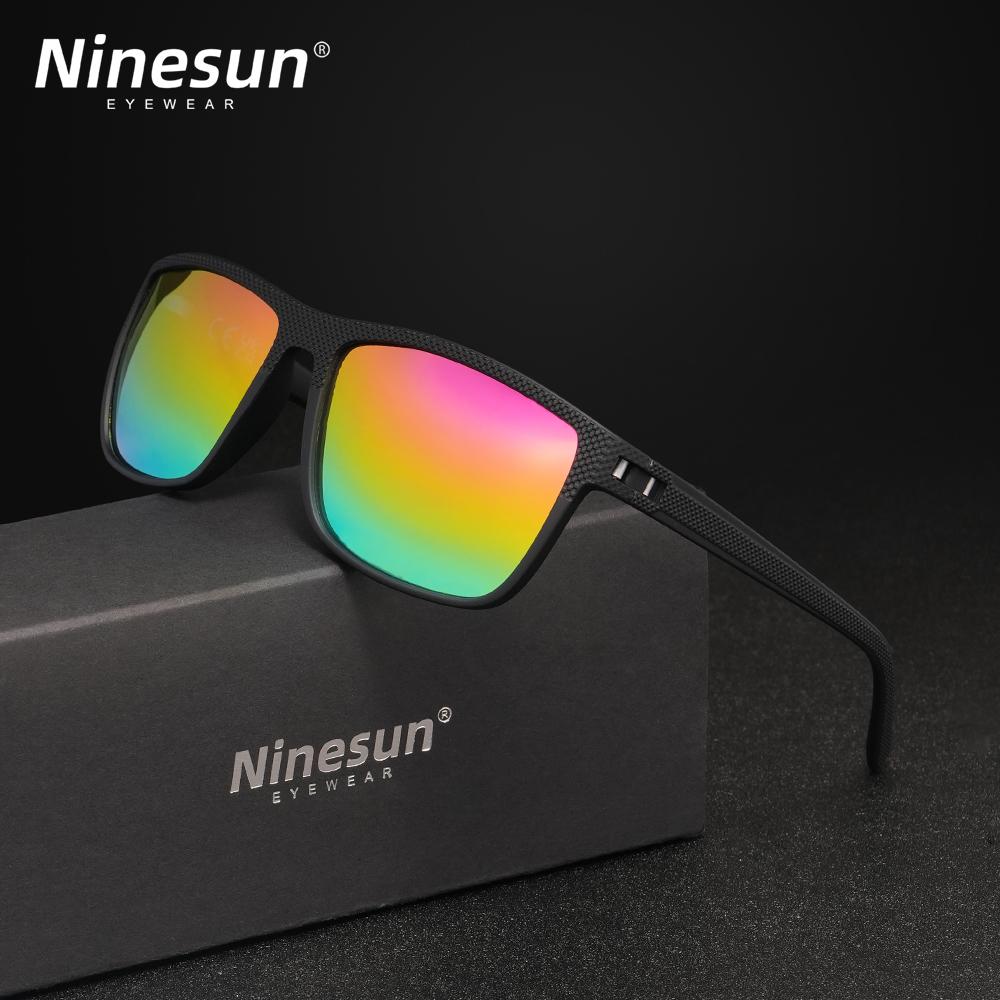 NINESUN New Fashion Men/Women Sunglasses Rainbow Mirror Lens Polarized UV400 Glasses Large Frame High Quality Driving Eyewear