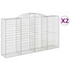 VidaXL Arched Gabion Baskets 2 Pcs 300x50x160/180 Cm Galvanized Iron, Gabion, Gabion Cage, Gabion Wall Basket, Wall 3146755