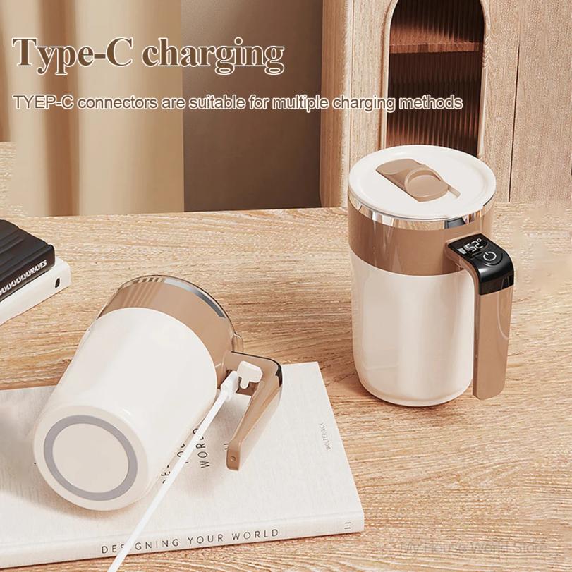 400ML Self Stirring Coffee Mug with Temperature Display Stainless Steel Mixer Rechargeable Automatic Stirring Cup with Lid 2026