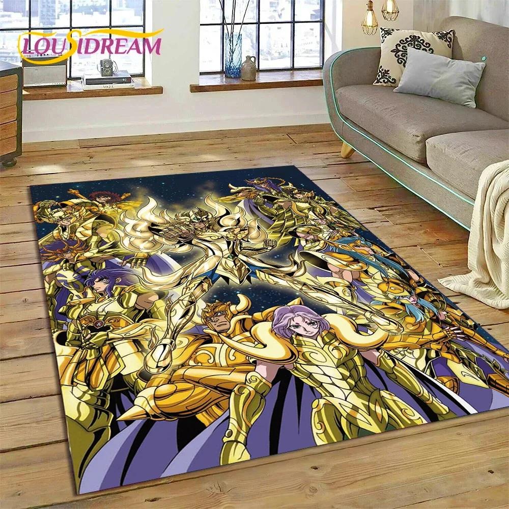 Мультяшный ковер-коврик Saint Seiya 3D Ретро Аниме для Спальни Гостиной Домашнего Дивана, Детская Игра Большой Декор Напольный Коврик