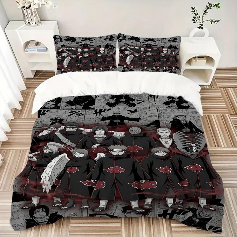 Akatsuki Members Collage Print 3Pcs Bedding Setduvet Cover With 2 Bedropillowcase Home Birthday Gift