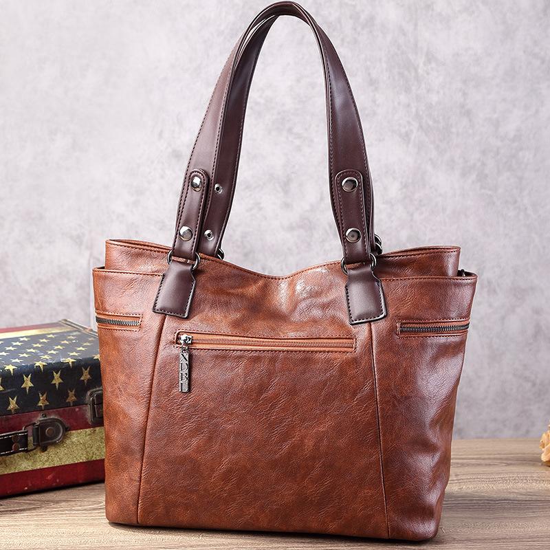 Модная большая вместительная женская сумка-тоут в стиле ретро, повседневная, для девочек, на одно плечо, через плечо, мягкая ткань, европейский стиль, ПУ