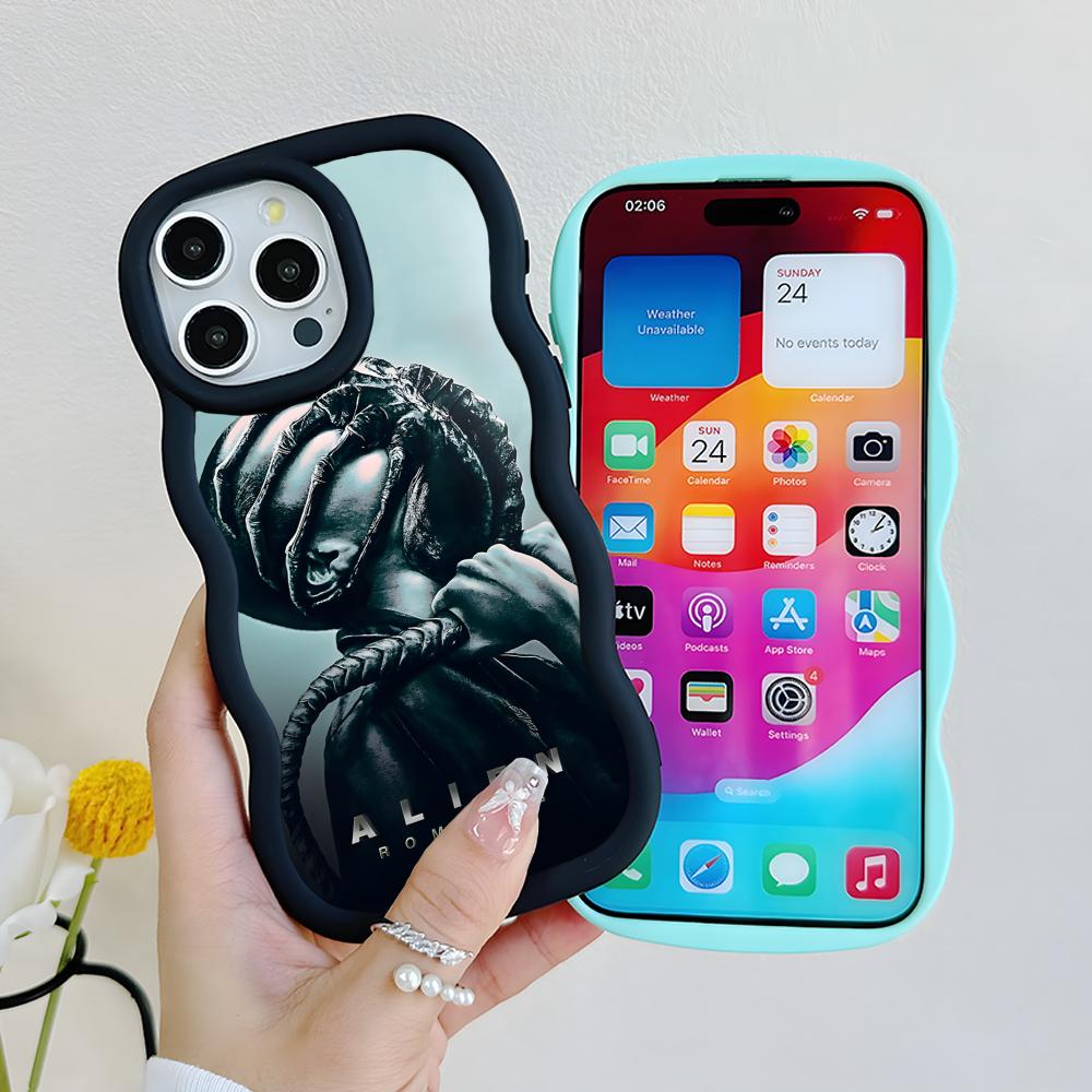 Чехол для мобильного телефона Alien Romulus для iPhone 17 16 15 14 13 12 11 Air Pro Max Plus Цветной TPU Чехол с волнистым краем Роскошный