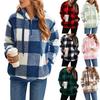 Women's Hoodie Plaid Hooded Pullover Casual Long Sleeve Loose Sport Plaid Sweater Plush Pocket Hoodie