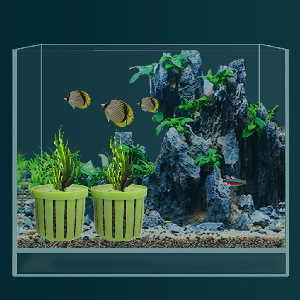 4 шт. Декорации для аквариума, аксессуары, подставка для растений, устойчивая сетчатая чашка для аквариума, корзина для хранения гидропонных растений, фиксированная корзина