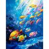 Рыбы в море Морской организм Постер Красочные тропические рыбы Масляная живопись на холсте Животное Настенное искусство Картина Гостиная Домашний декор