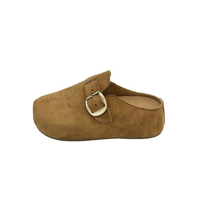 Бокен на толстой подошве 2025 осень новые однопедальные ленивые тапочки с закрытым носком женские Мори с внутренней платформой увеличивающие рост одинарные туфли