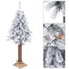 Sapin de Noël artificiel - SPRINGOS - Épicéa enneigé - 220 cm - Tronc naturel - Décoration élégante