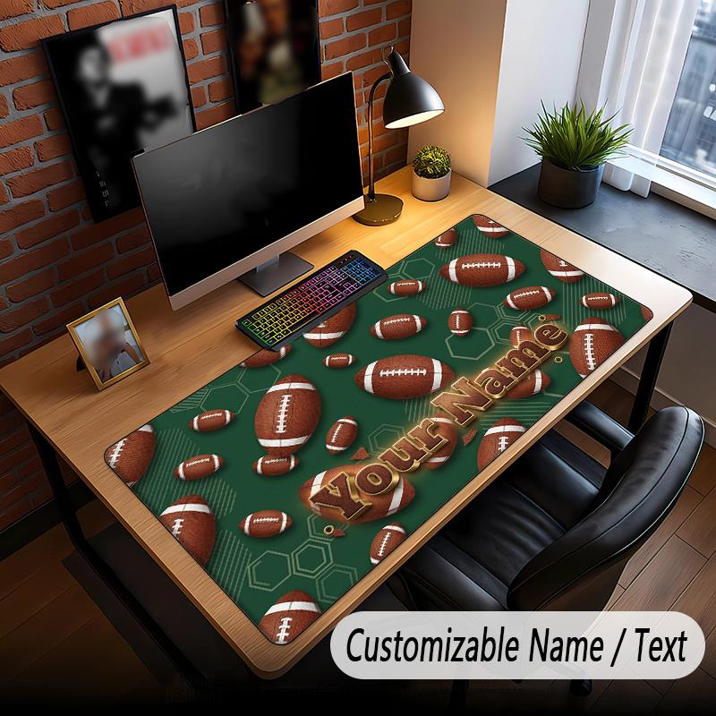 American Football Theme Custom Mouse Pad Personalized With Name Text Customized Desk Mat For Office Home Decor