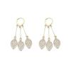 S925 Silver Needle Exquisite Diamond Leaf Tassel Earrings for Women