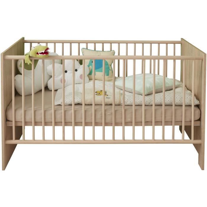 Chambre bébé Duo : Lit 70 x 140 cm + Commode à langer OLIVIA - Chêne - TREND TEAM