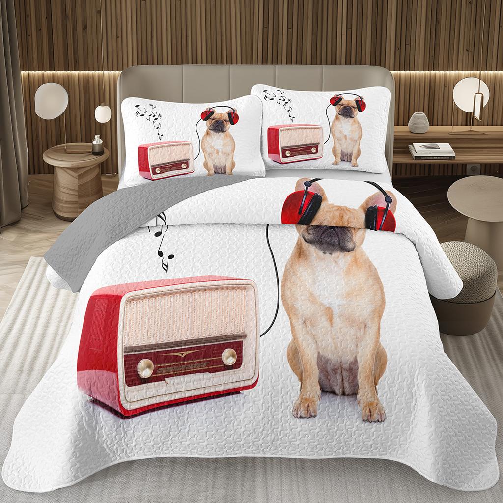 Забавный плед для собаки Твин Квин Каваи Животное Покрывало Мультяшный Домашний Питомец Собаки Постельный Набор Для Мальчиков Девочек Двусторонние Стеганые Покрывала