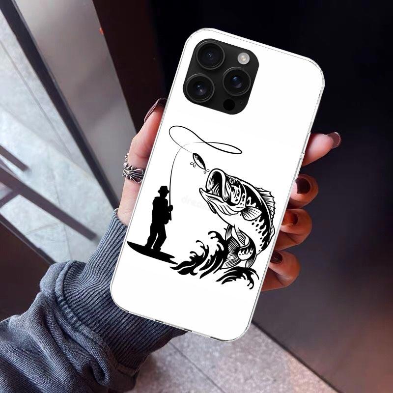 Hunting Fishing Man Phone Case For iPhone 17 Air 16 15 Pro Max 14 Plus 13 Mini 12 11 Cover 7 8 SE Silicone Shell Print Fundas 17