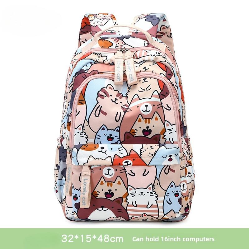 Школьная сумка для школьников, женский милый рюкзак с мультяшным принтом, большой вместительный рюкзак с защитой от брызг для девочек