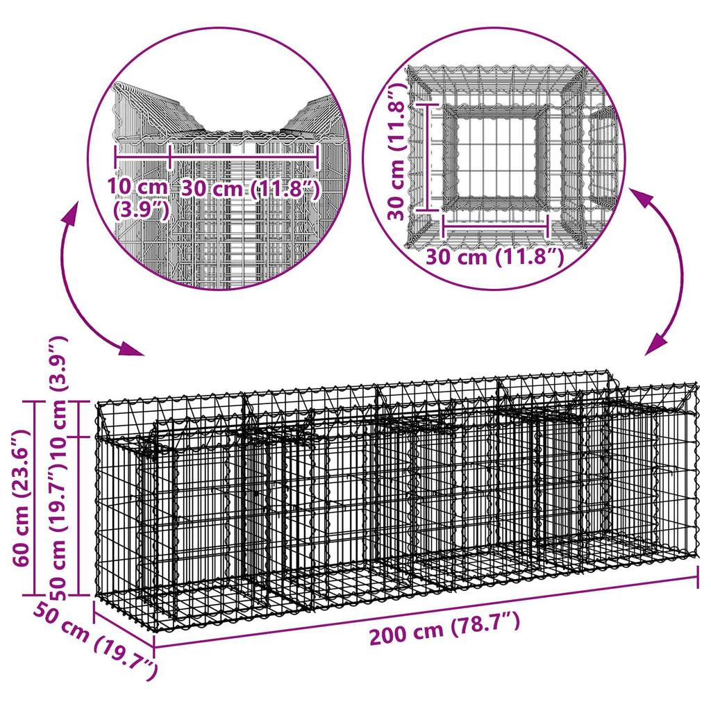 Gabion Raised Bed Silver