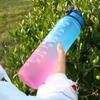 1л бутылка для воды градиентного цвета мотивационная спортивная бутылка для воды с маркером времени герметичная чашка для офиса, тренажерного зала, улицы
