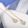 Earrings Women Jewelry Accessories Zircon Water Drop Pendant Long Ear Line Earrings