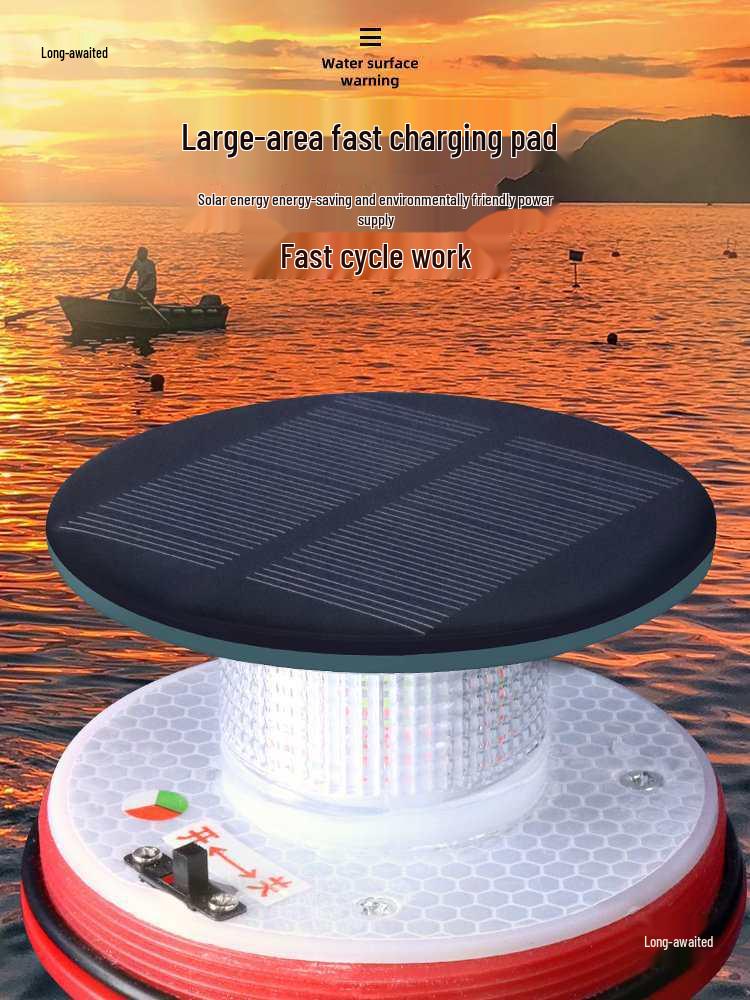 Marine LED Solar-Powered Three-Color Navigation and Warning Light