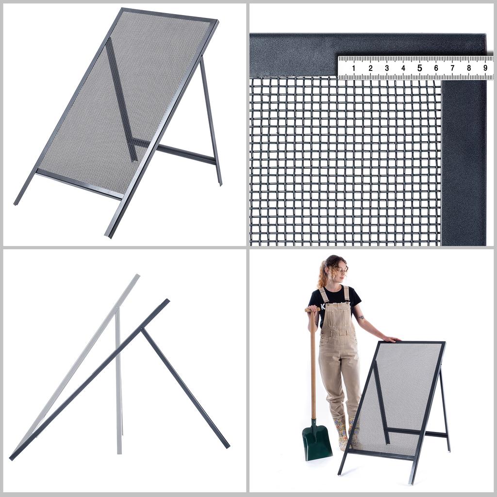 KADAX Строительное сито для песка, земли, кладочного раствора 120x60см для гравия ячейка 4мм