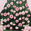 30/40/50Pcs Fishing Line Bohemian Style Artificial Flowers Floating Petals Water Falls Set Random Pink Flowers Pink DIY Pendants