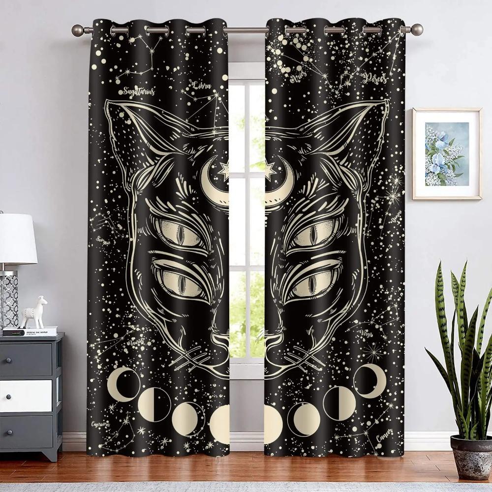 Кошачьи шторы на окна милые домашние кошки шторы для спальни гостиной для детей мальчиков девочек животные тематика обработка шторы 2 шт