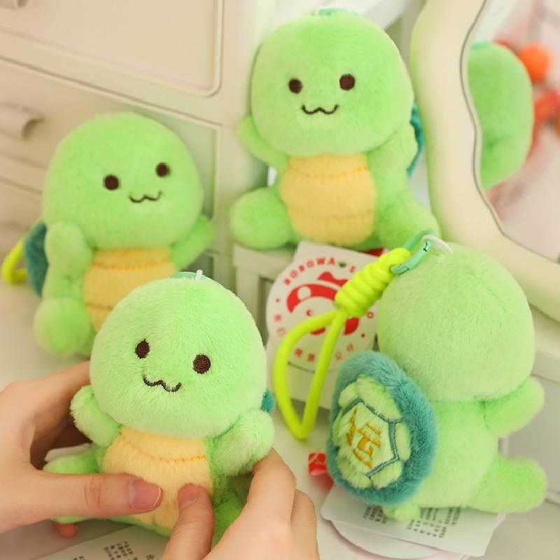 Plush Bobowa Turtle Keychain Green Pendant Backpack Decoration Luck Gift Animal