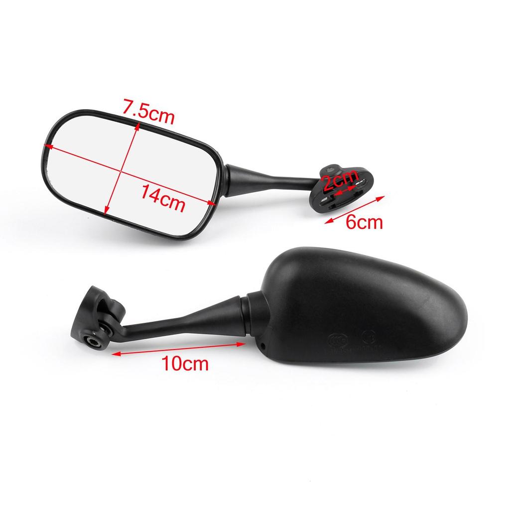 Pair Motorcycle Rear view Mirrors For Honda VTR1000 98-06 CBR600 CBR600F4i 01-07