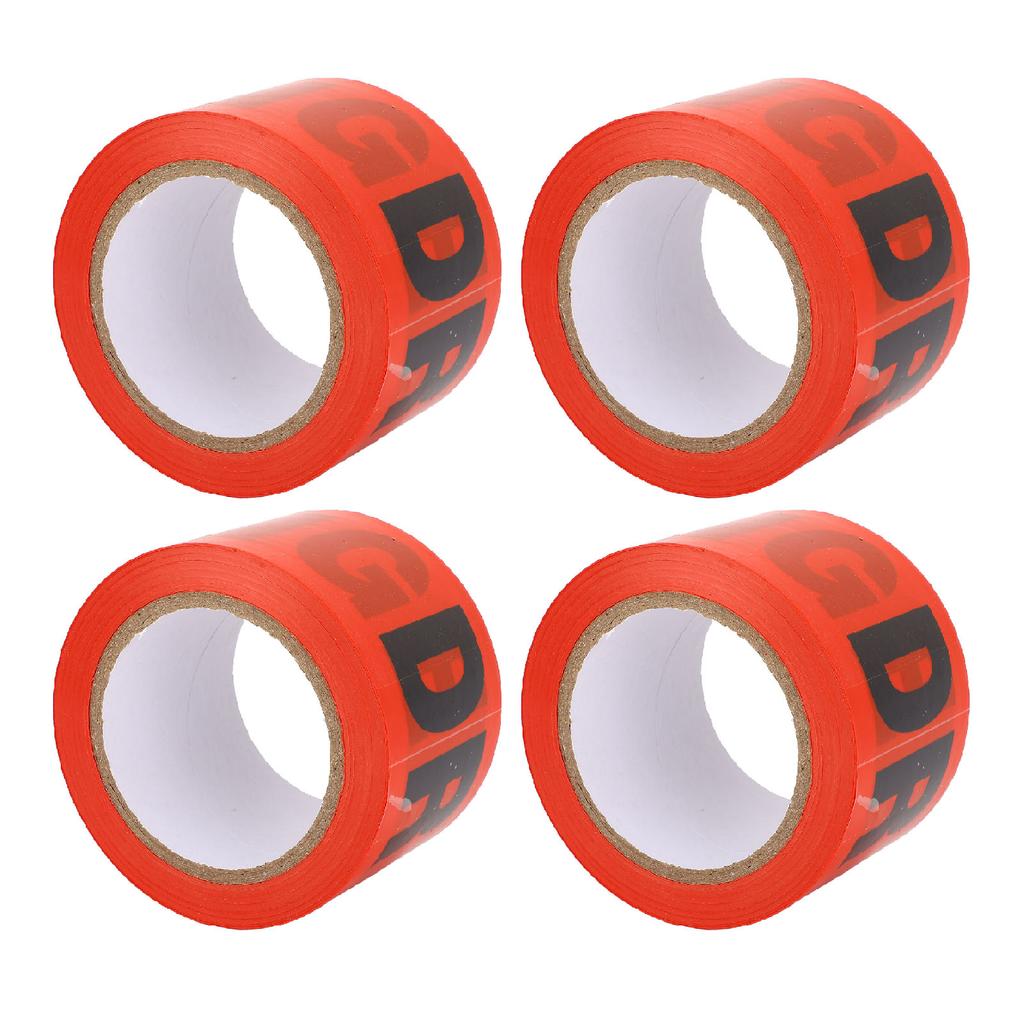 4Pcs PE Warning Tape Non Adhesive High Visibility Colorfast Red Danger Tape for Construction Sites