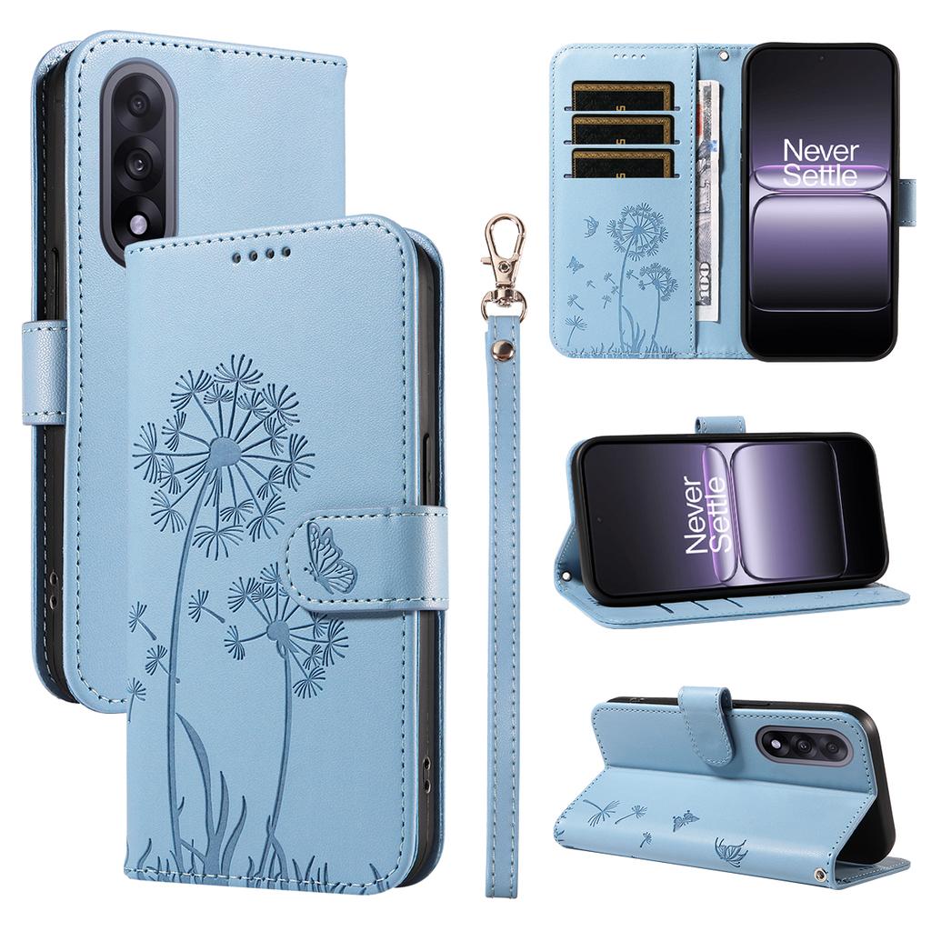 For OnePlus Nord 5 5G/OnePlus Ace 5 Ultra 5G Leather Wallet Case with Strap Dandelion Imprint Phone Stand Cover