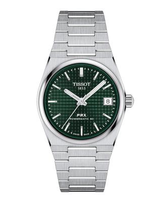 Часы TISSOT PRX 35мм Powermatic 80 с зеленым циферблатом и браслетом, унисекс, T1372071109100 [Официальный импорт]