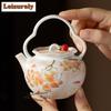 160 мл Ручная роспись Розовая магнолия Чайник с подъемной ручкой Японский заварочный чайник Чайник для заваривания чая С отверстием для шарика Для чайного ремесла