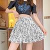 Off-white Chiffon Floral Short Skirt for Women's Summer Large Size Versatile Korean Slim High Waist Skirt Cake Skirt