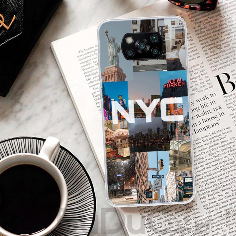 NYC New York City Cover For Xiaomi Poco X6 X7 X5 Pro X4 Gt X3 Nfc F6 Phone Case F5 F4 F3 F2 F1 M5S M4 M3 Print Shell Housing X5