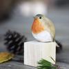 SKRYARD Nordic Decorative Handmade Wooden Sculpture of a Perfect for Home Garden and Nordic Style or As a Cute Animal Ornament, Robin, Decor, Decor,
